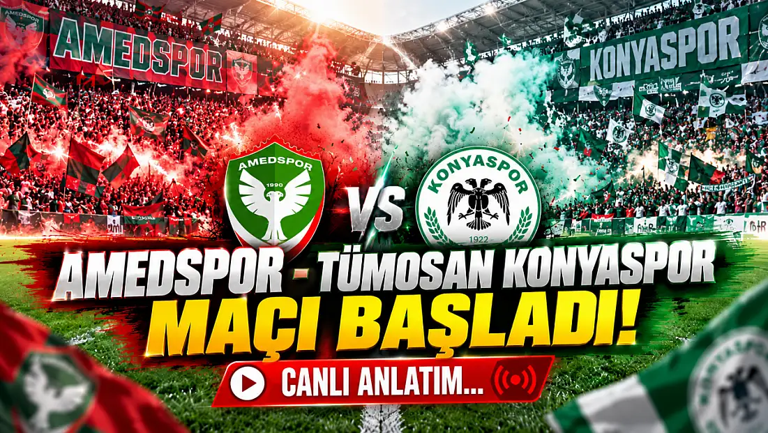 Amedspor 0-0 Tümosan Konyaspor ikinci yarı başladı / Canlı anlatım