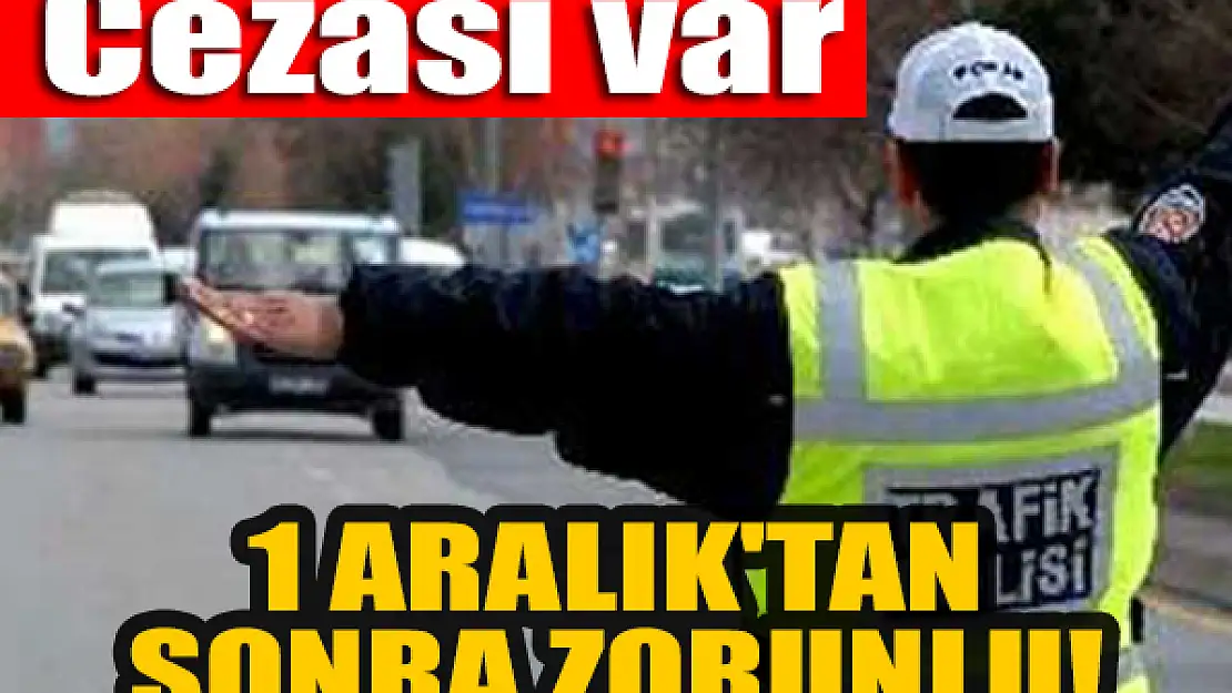 1 Aralık'tan sonra zorunlu! Cezası var