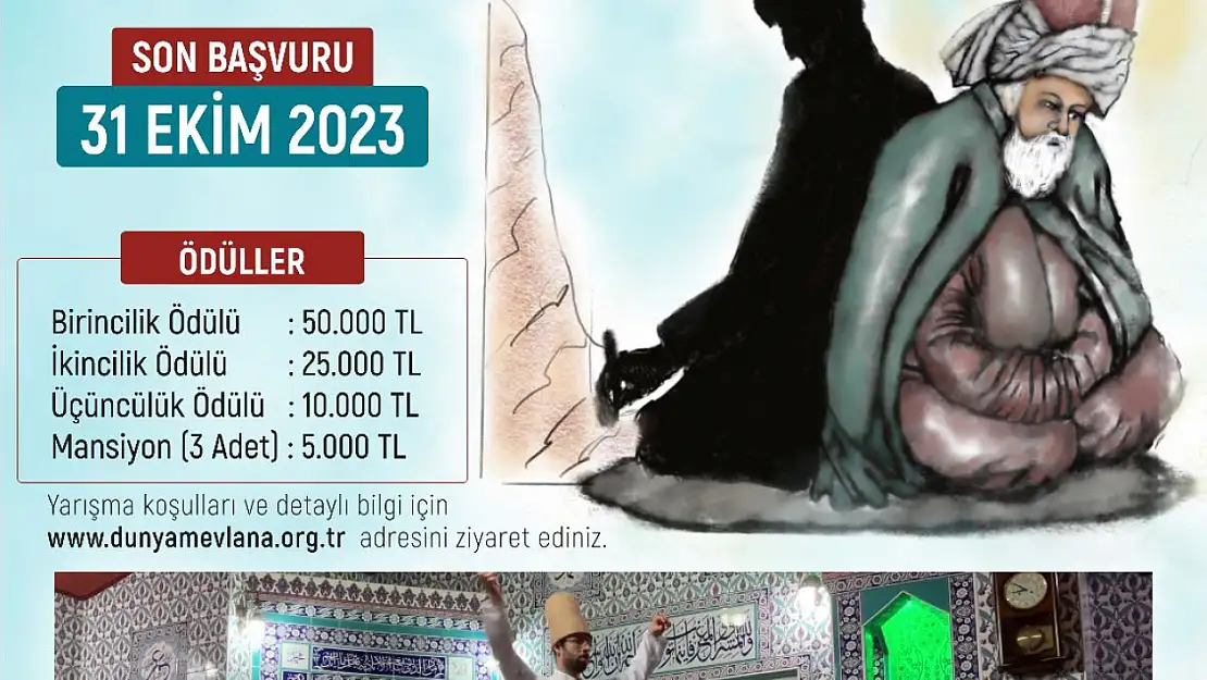 2023 Hz. Mevlana yılında ödüllü şiir yarışması