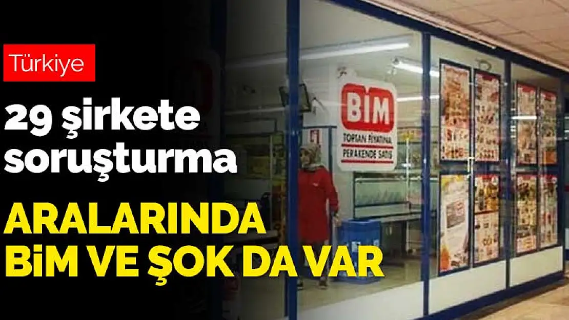 Aralarında BİM ve Şok'un da olduğu 29 şirkete soruşturma