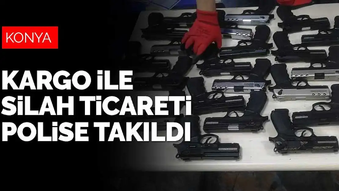 Konya Akşehir merkezli operasyonda kargo ile silah ticareti polise takıldı