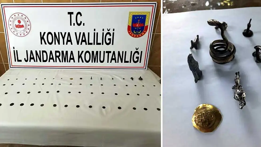 Konya Ereğli'de durdurulan araçtan tarihi eser çıktı