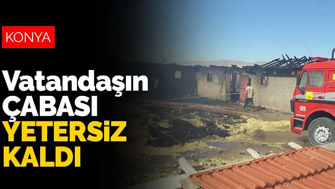 Konya Kulu'da yangın! Vatandaşların çabası yetersiz kalınca itfaiye çağrıldı