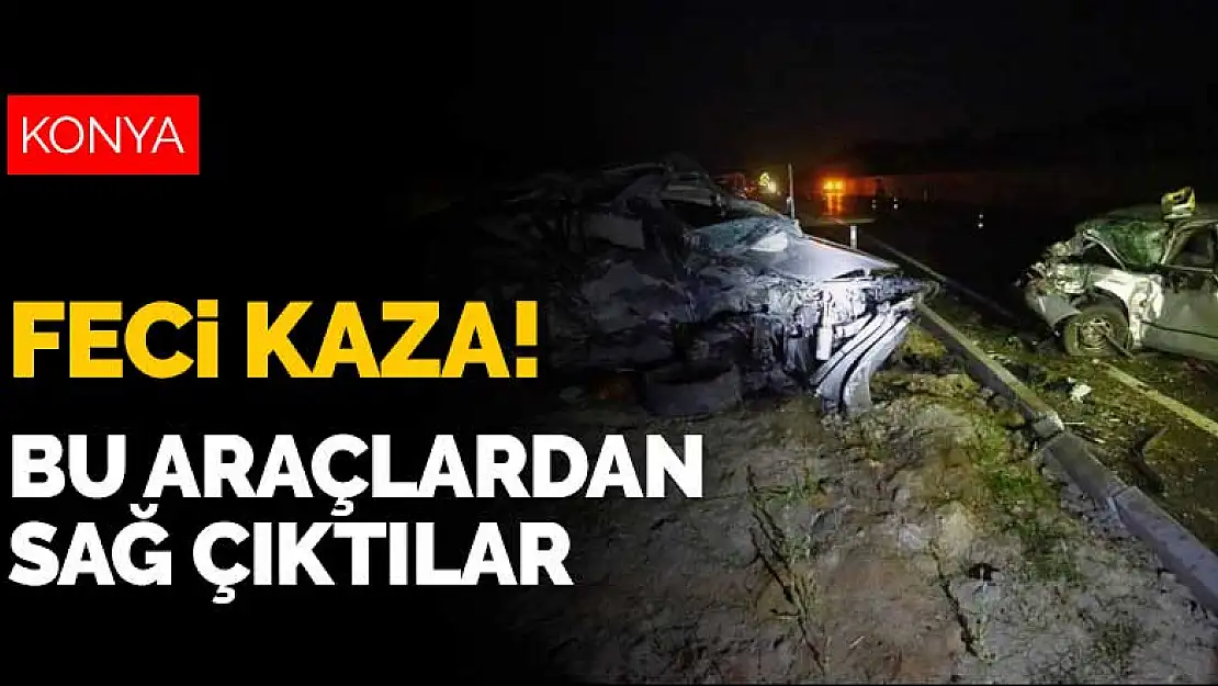 Konya Hadim karayolunda korkunç kaza! Bu araçlardan sağ çıktılar