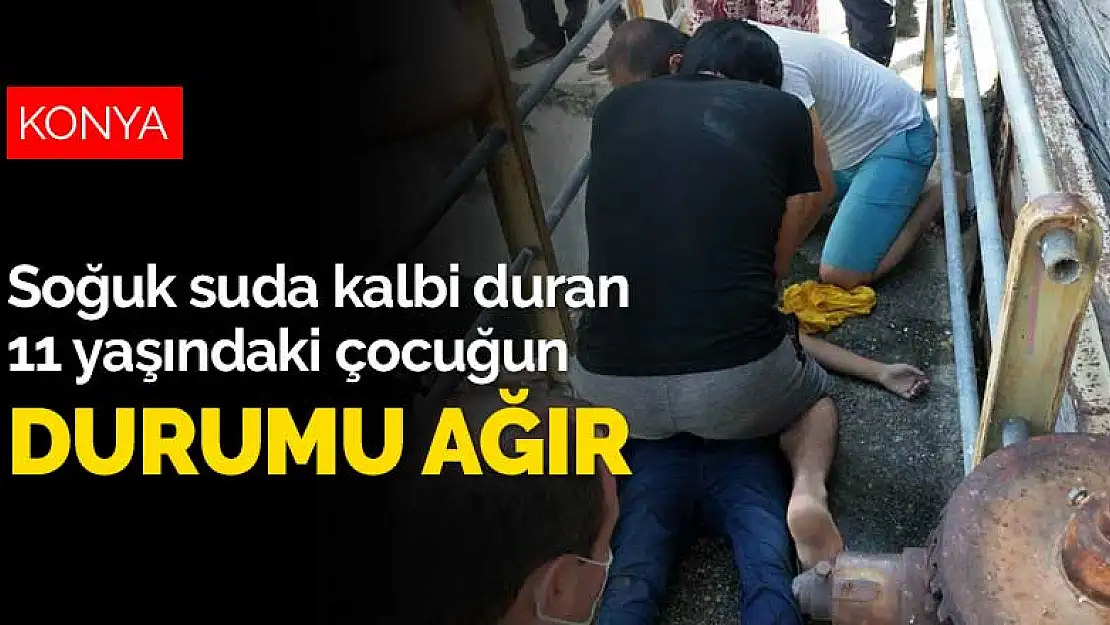 Konya'da 11 yaşındaki çocuk donma tehlikesi olan sulama kanalına düştü! Çocuğun durumu ağır