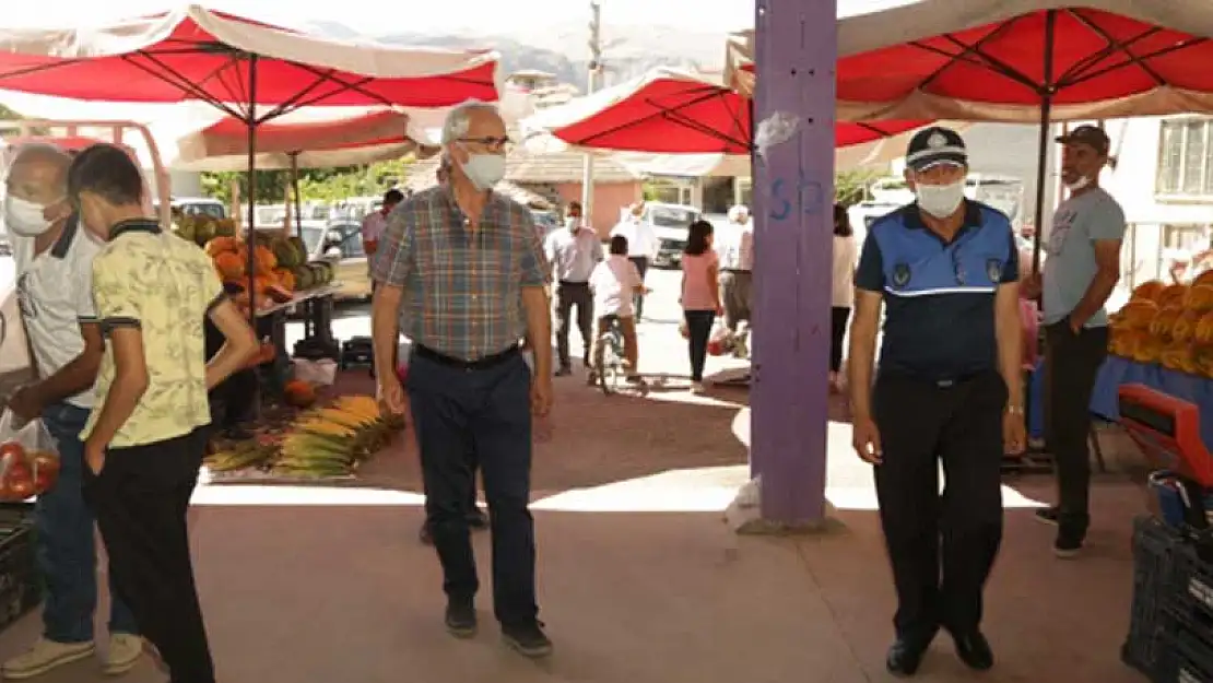 Halkapınar'da COVİD-19 tedbir denetimleri yapıldı