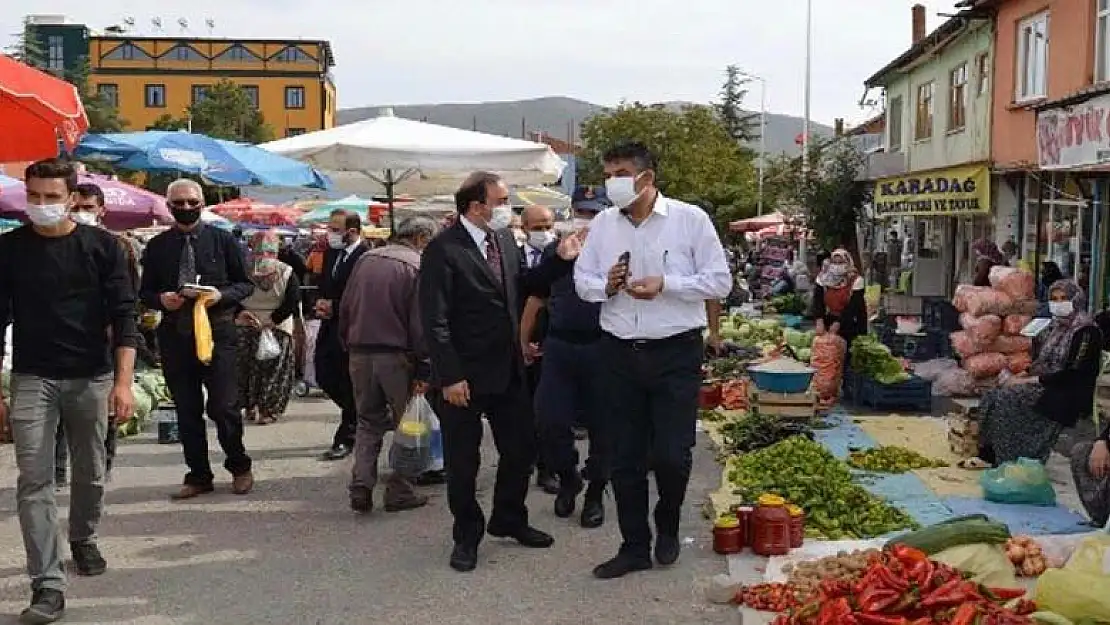 Konya Hüyük'te korona virüs denetimi yapıldı