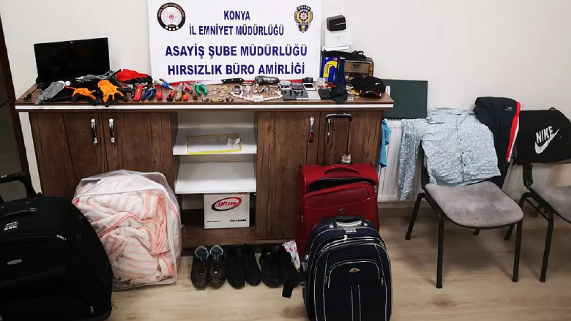 Konya'da çaldığı malzemeleri otel odasında depolamış