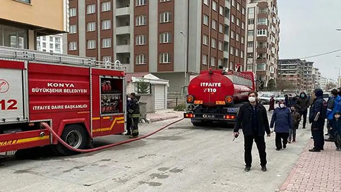 Konya'da bir apartman dairesinde çıkan yangının sebebi intihar mı?