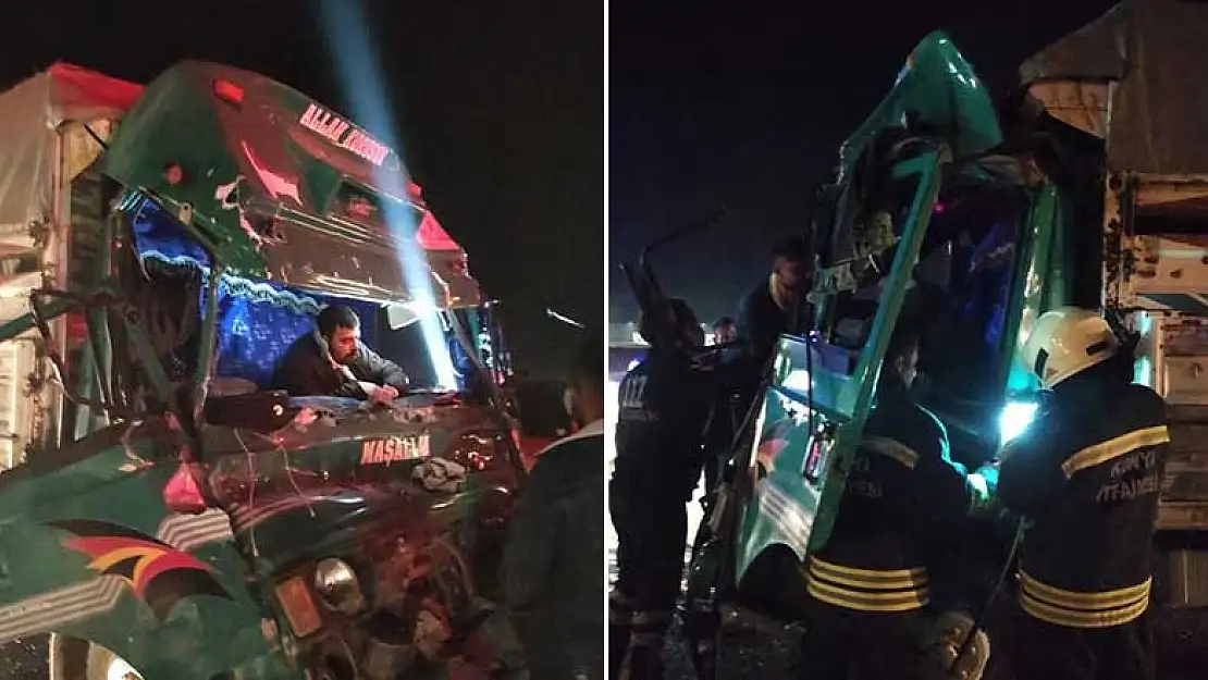 Tıra arkadan çarpan kamyon sürücüsü kabinde sıkıştı! Konya yolu trafiğe kapandı