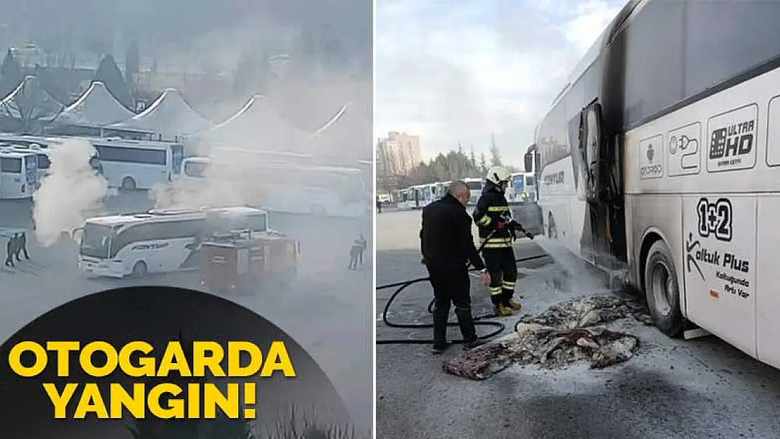 Konya Otogarı'nda yangın paniği! Park halinde alev aldı