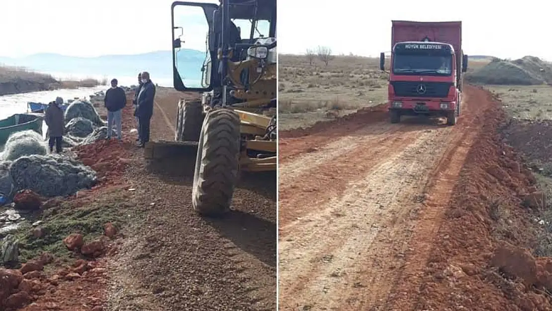 Beyşehir Gölü'ne kıyısı olan Hüyük'ün sahil yolları düzenleniyor