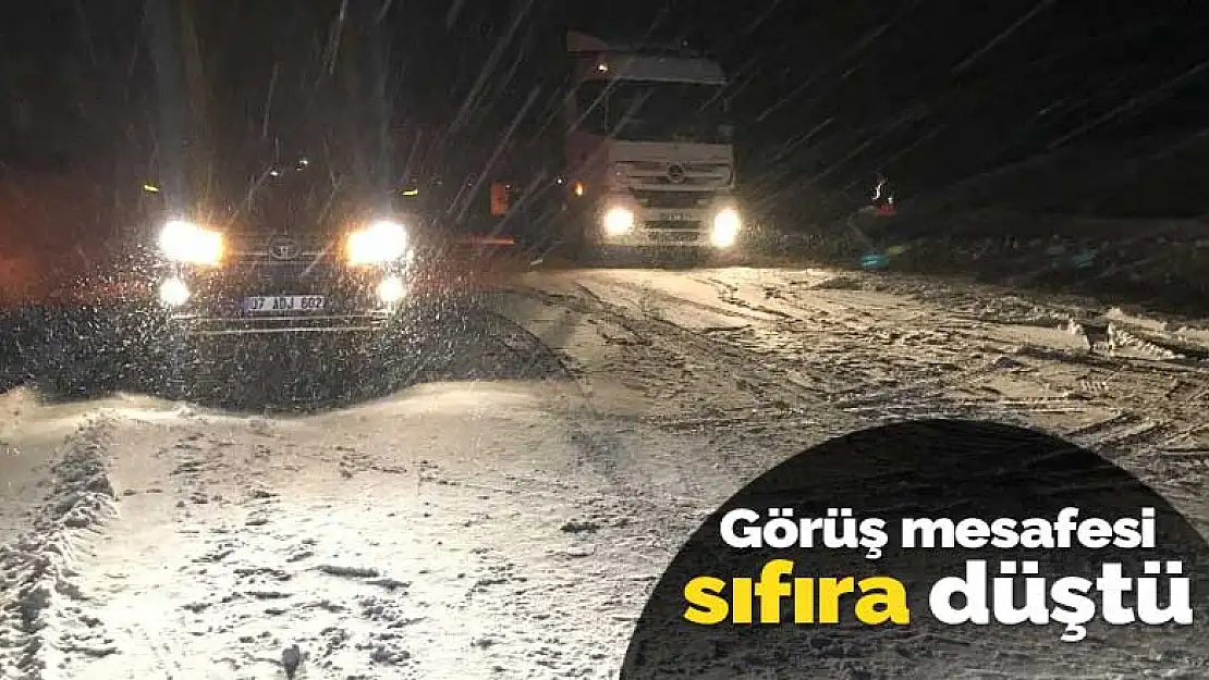 Konya-Antalya karayolunda görüş mesafesi sıfıra düştü! Kar kalınlığı 20 santime ulaştı