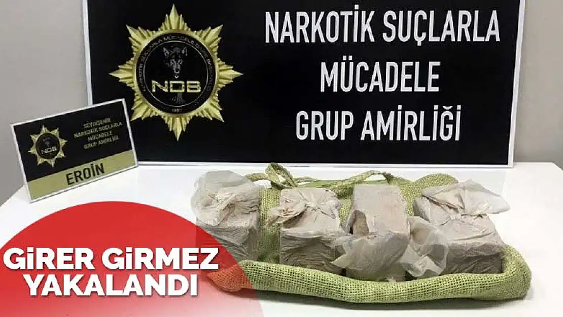 Konya sınırlarına girer girmez 4 kilo eroinle yakalandı