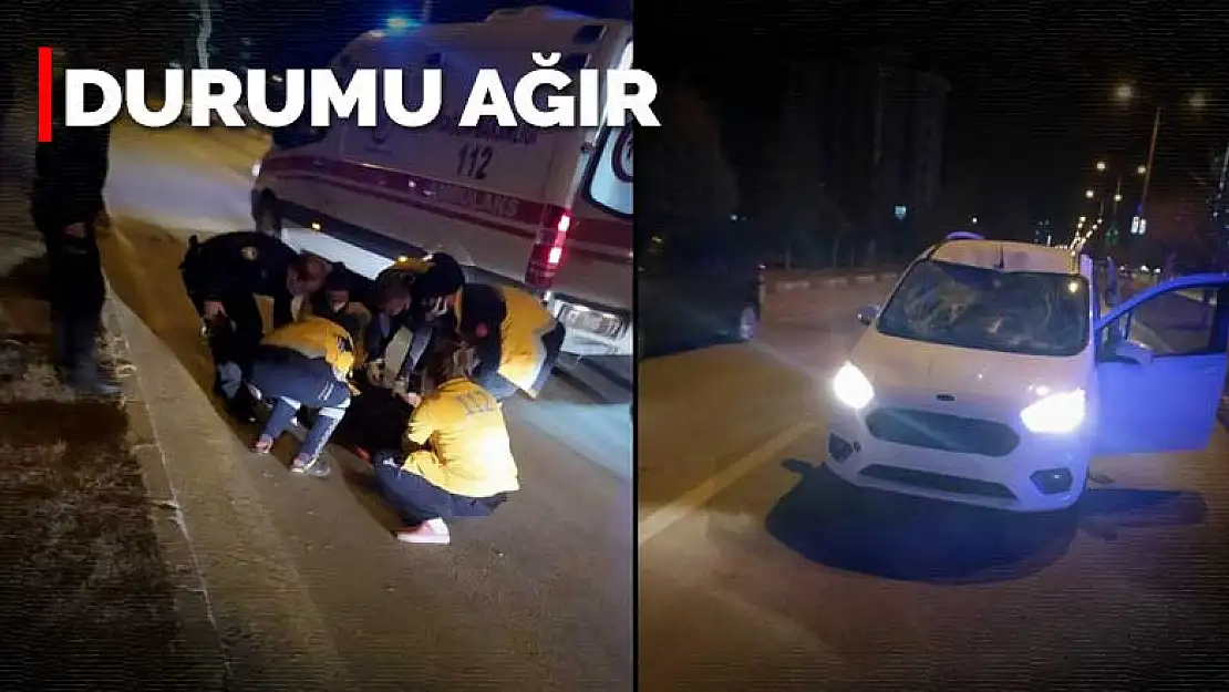 Konya'da caddeden karşıya geçmek isteyen yayaya araç çarptı! Durumu ağır