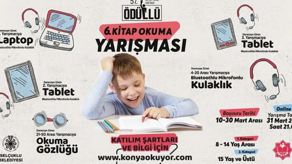 Selçuklu Belediyesi'nin online kitap okuma yarışmasına başvurular sona eriyor