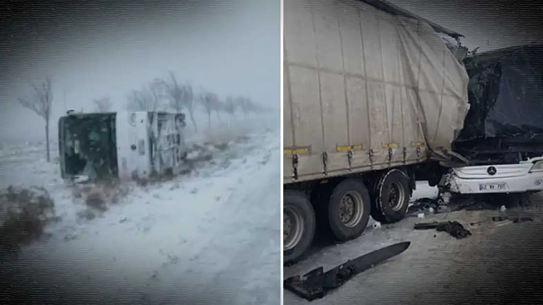 Kar ve tipi nedeniyle Konya güne kazalarla başladı! 2 ayrı kazada 49 kişi yaralandı