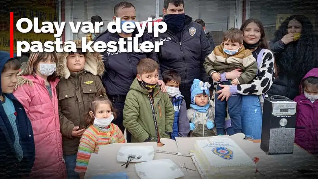 Konya'da mahalle halkından polise sürpriz! Olay var deyip pasta kestiler