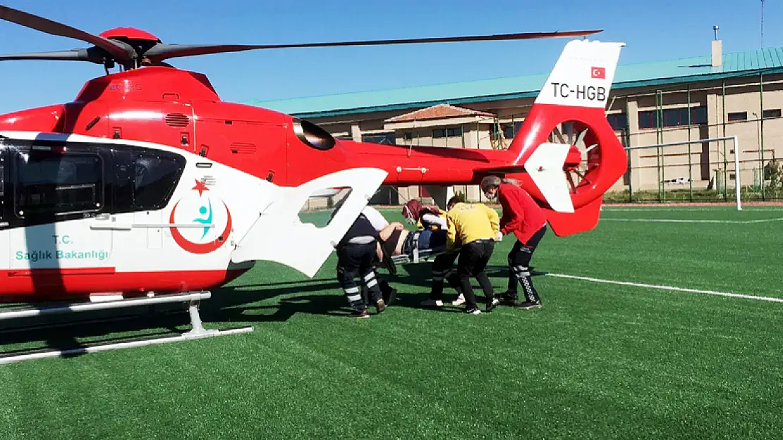 Konya'da kalp krizi geçiren hastaya hava ambulansı