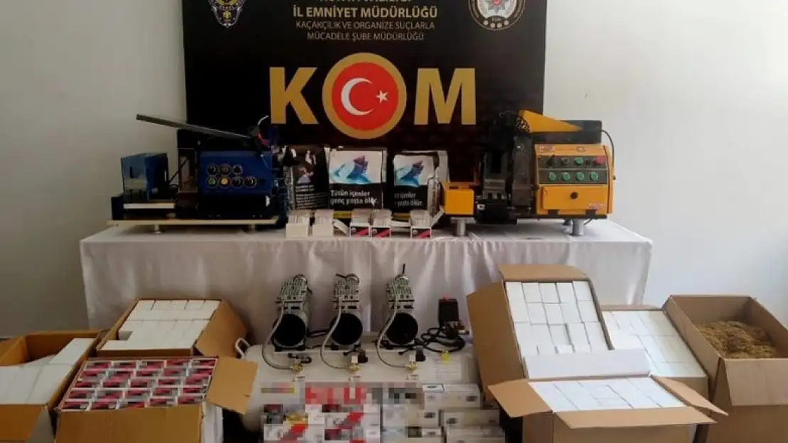 Konya polisinden kaçak tütün ve makaron operasyonu