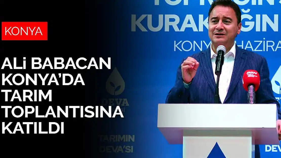 DEVA Partisi Genel Başkanı Ali Babacan Konya'da tarım toplantısına katıldı