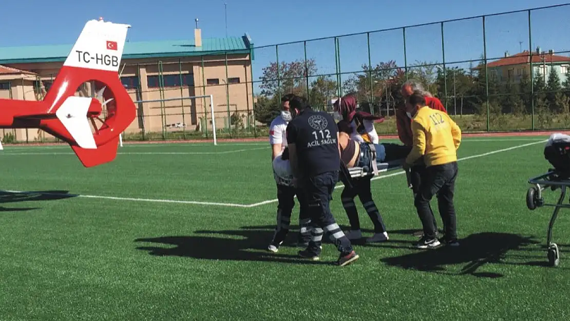 Konya'da kalp krizi geçiren kişiye hava ambulansı