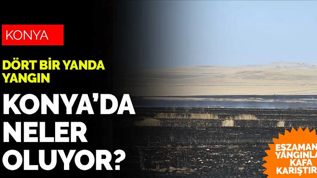 Konya'da neler oluyor? Yangınların ardı arkası kesilmiyor! Dört bir yerde yangın