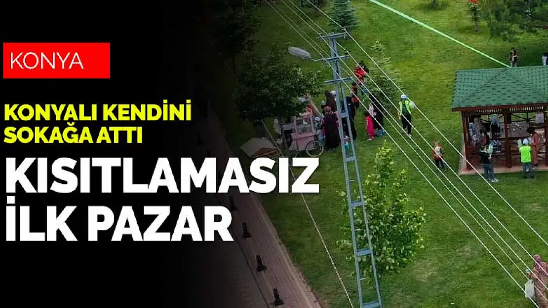 Konya'da ilk yasaksız Pazar gününde uzun kuyruklar başladı