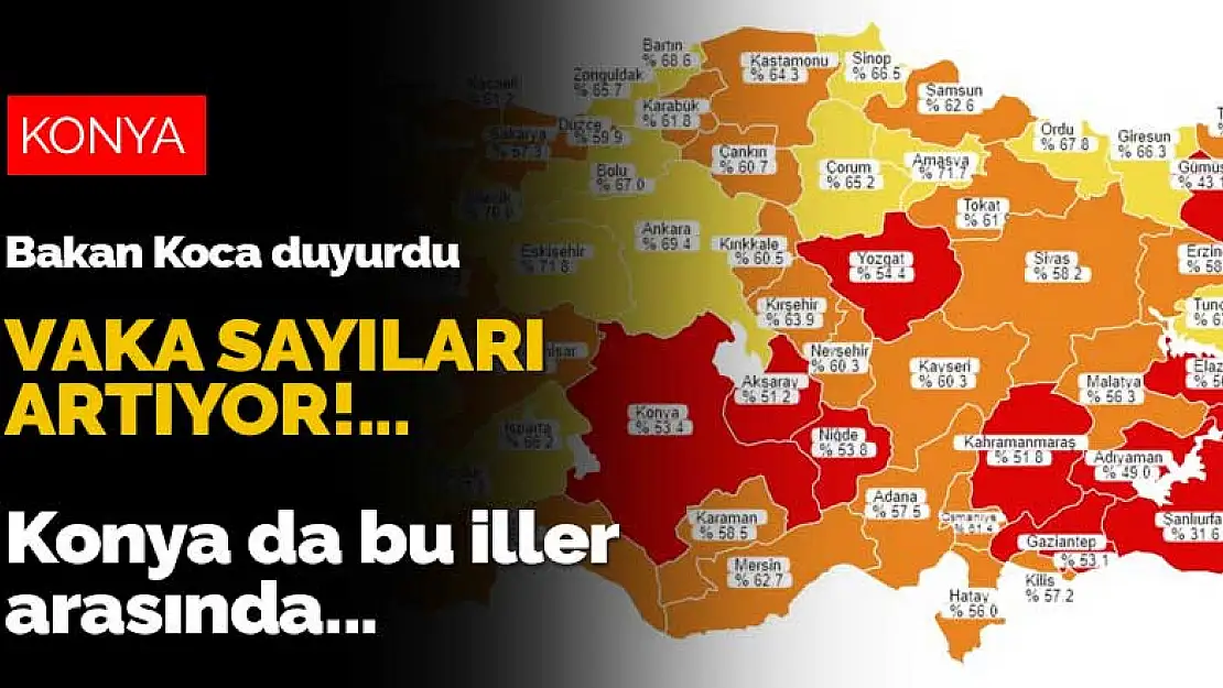 Aşı oranının düşük olduğu illerde vaka sayıları artıyor! Konya'da bu iller arasında