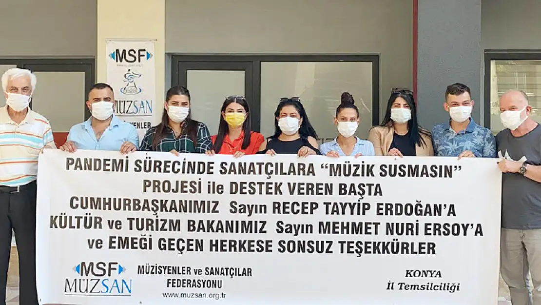 Konya'daki müzisyenlerden destek teşekkürü