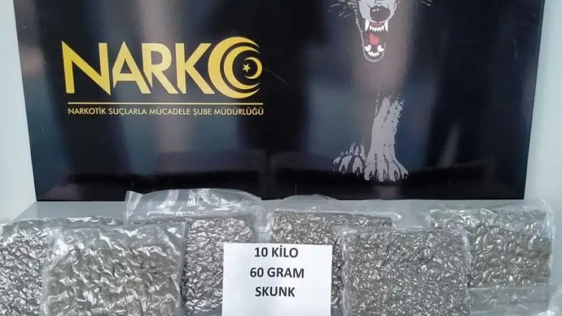 Adana'da 10 kilo 60 gram skunk ele geçirildi