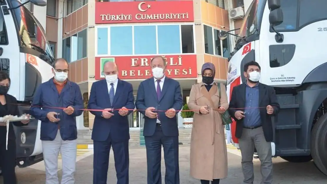 Ereğli Belediyesine hibe edilen yeni hizmet araçları tanıtıldı