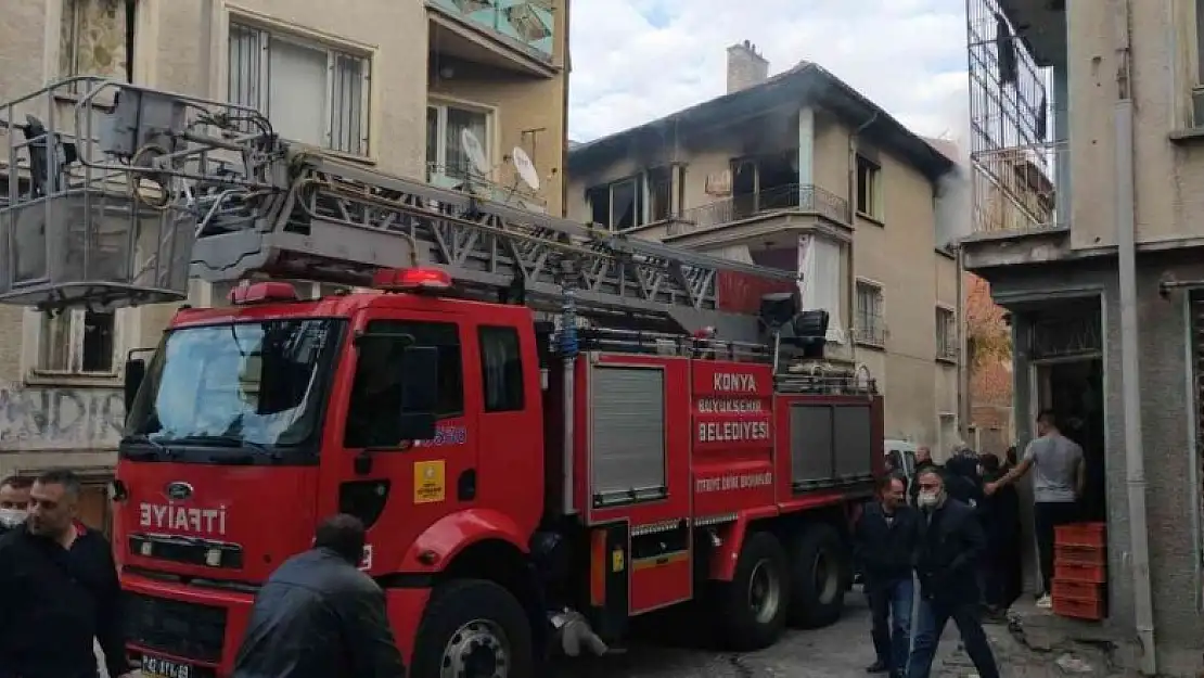 Konya'da boş binadaki yangın büyümeden söndürüldü