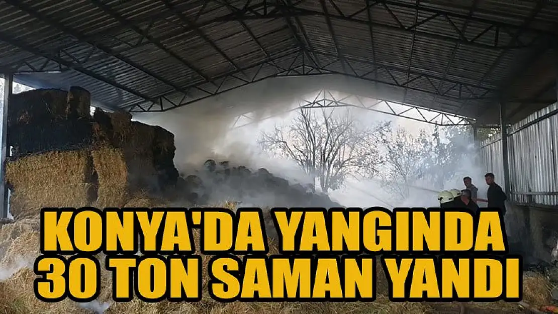 Konya'da yangında 30 ton saman yandı