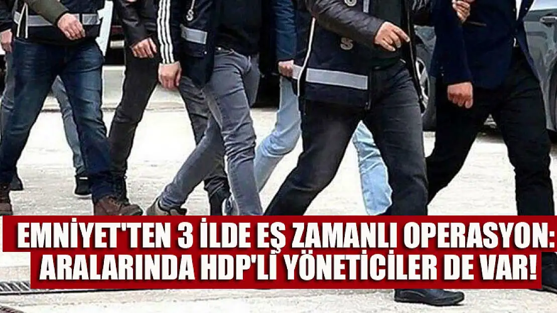 Emniyet'ten 3 ilde eş zamanlı operasyon: Aralarında HDP'li yöneticiler de var!