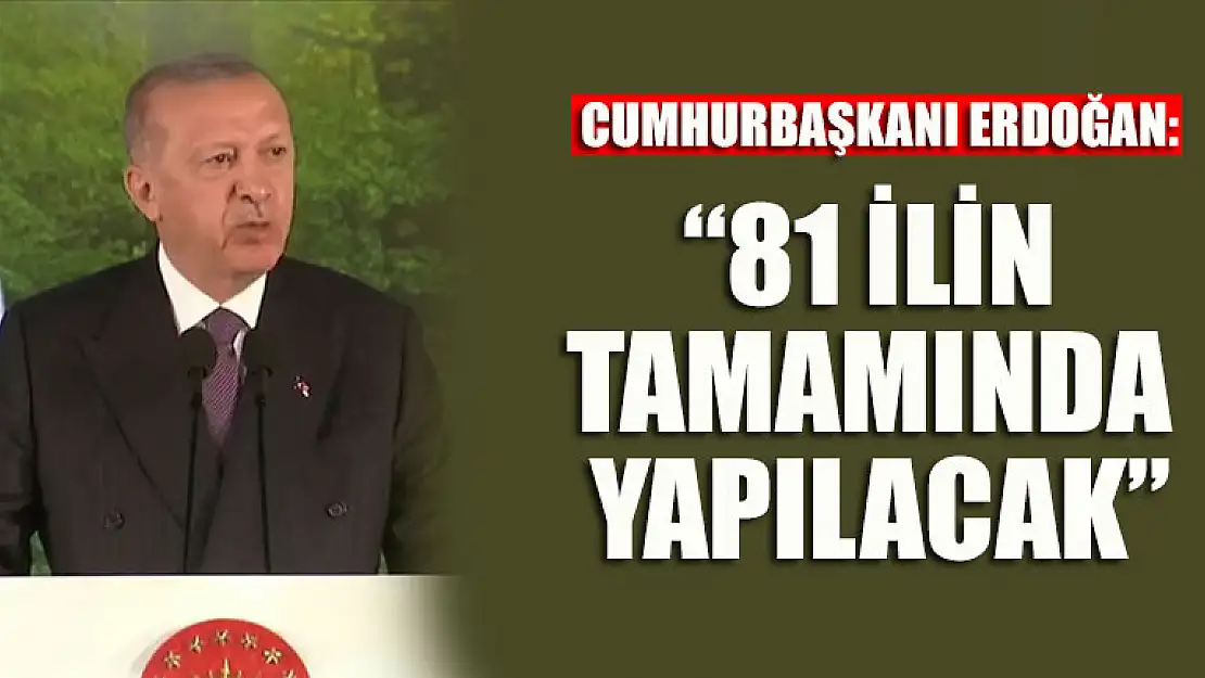 Cumhurbaşkanı Erdoğan: 81 ilin tamamında yapılacak