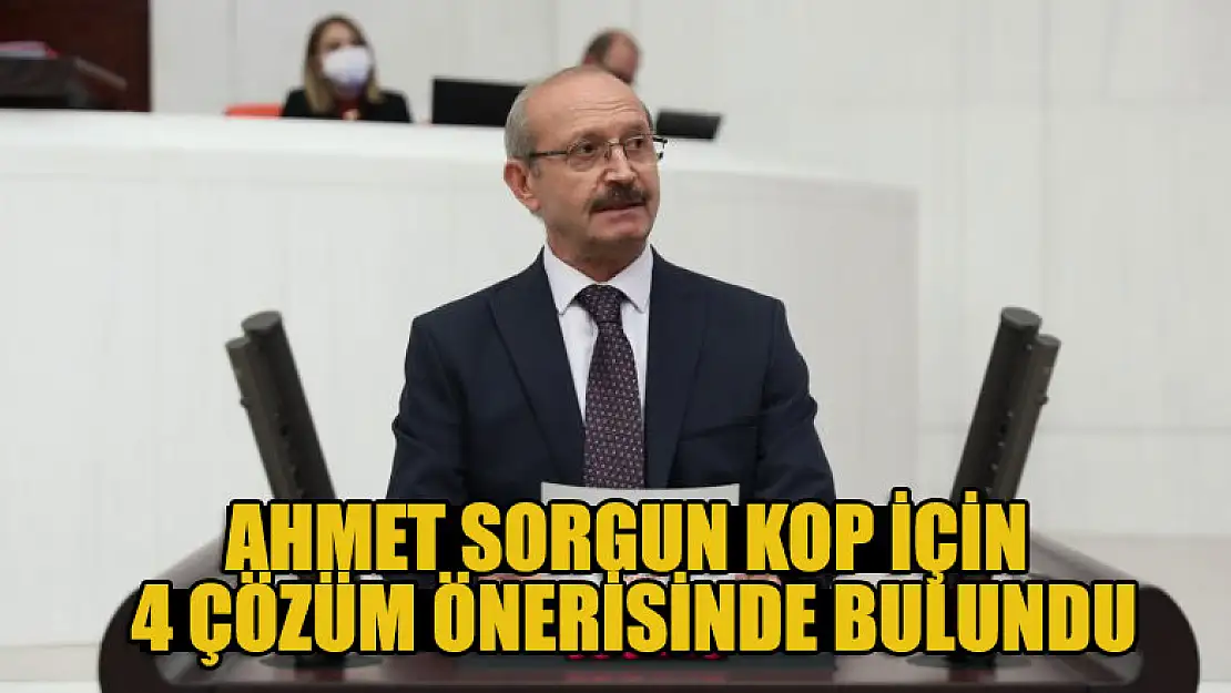 Ahmet Sorgun KOP  için 4 çözüm önerisinde bulundu