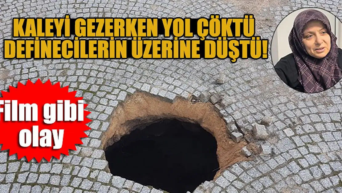 Kaleyi gezerken yol çöktü ,definecilerin üzerine düştü!