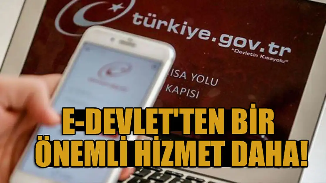 e-Devlet'ten bir önemli hizmet daha!