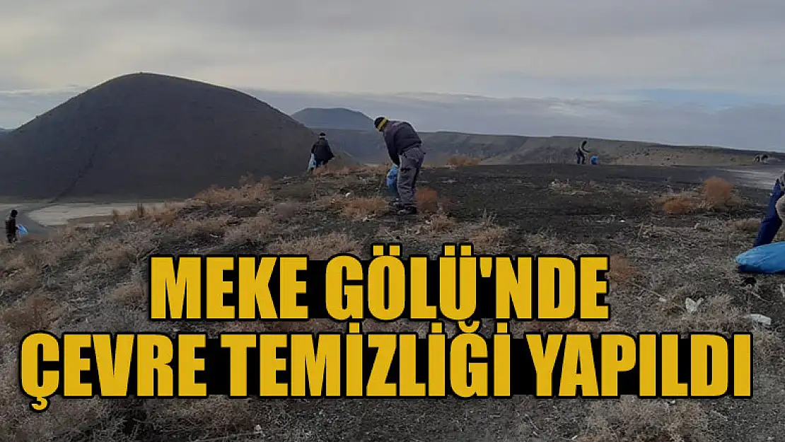 Meke Gölü'nde çevre temizliği yapıldı