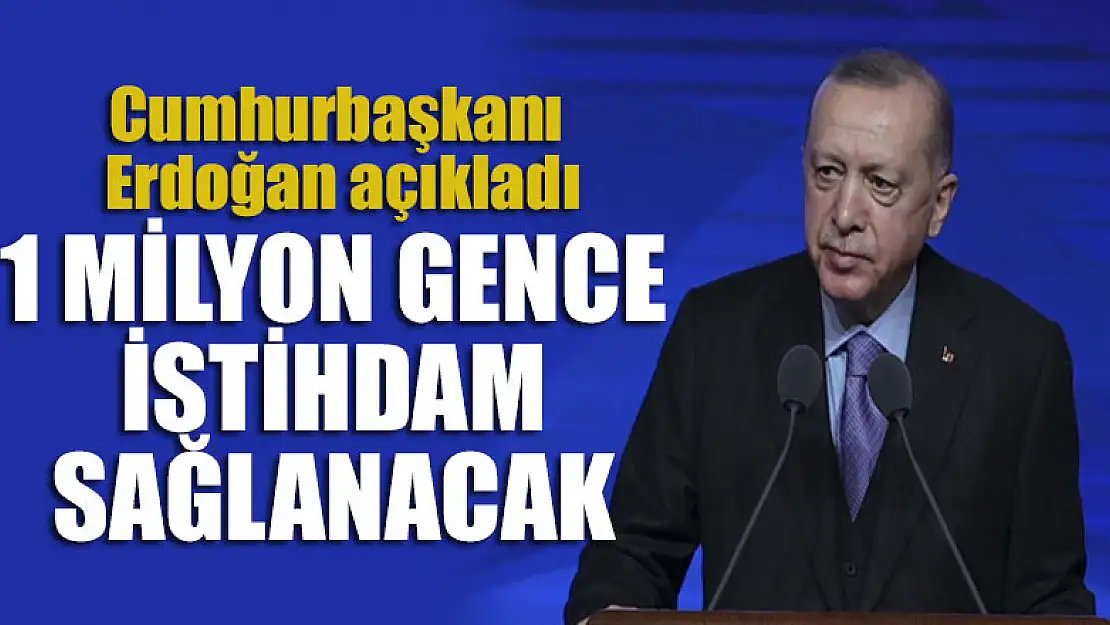 Cumhurbaşkanı Erdoğan açıkladı, 1 milyon gence istihdam sağlanacak