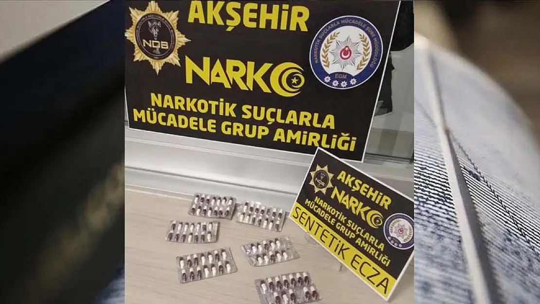 Akşehir'de 77 adet uyuşturucu hap ele geçirildi