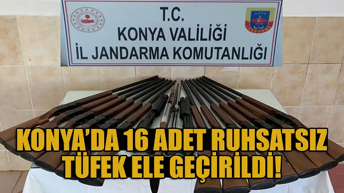 Konya'da 16 adet ruhsatsız tüfek ele geçirildi