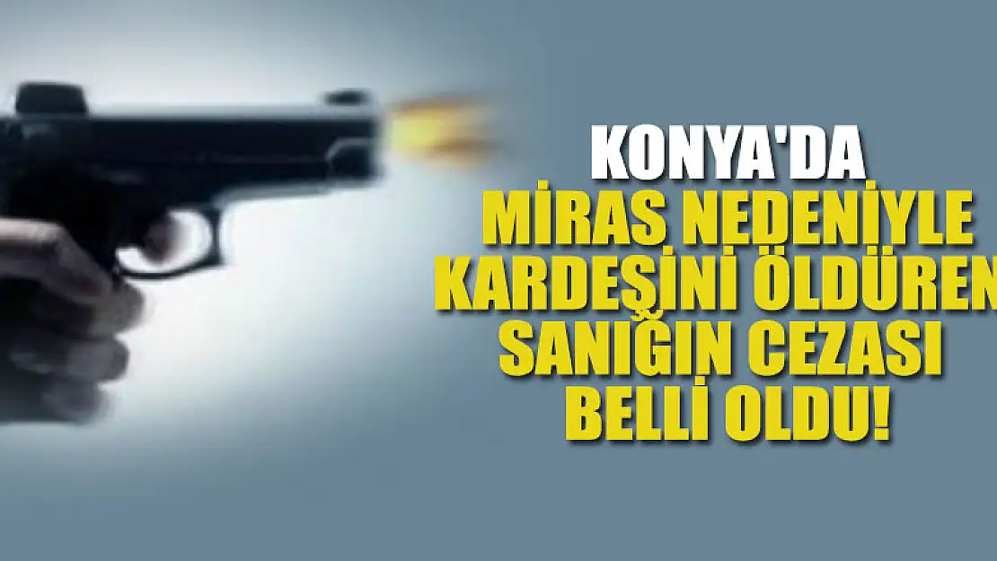 Konya'da miras nedeniyle kardeşini öldüren sanığın cezası belli oldu!