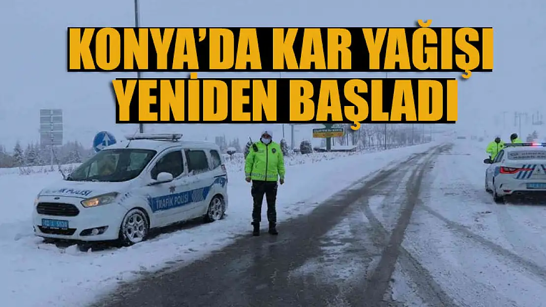 Konya'da kar yağışı yeniden başladı