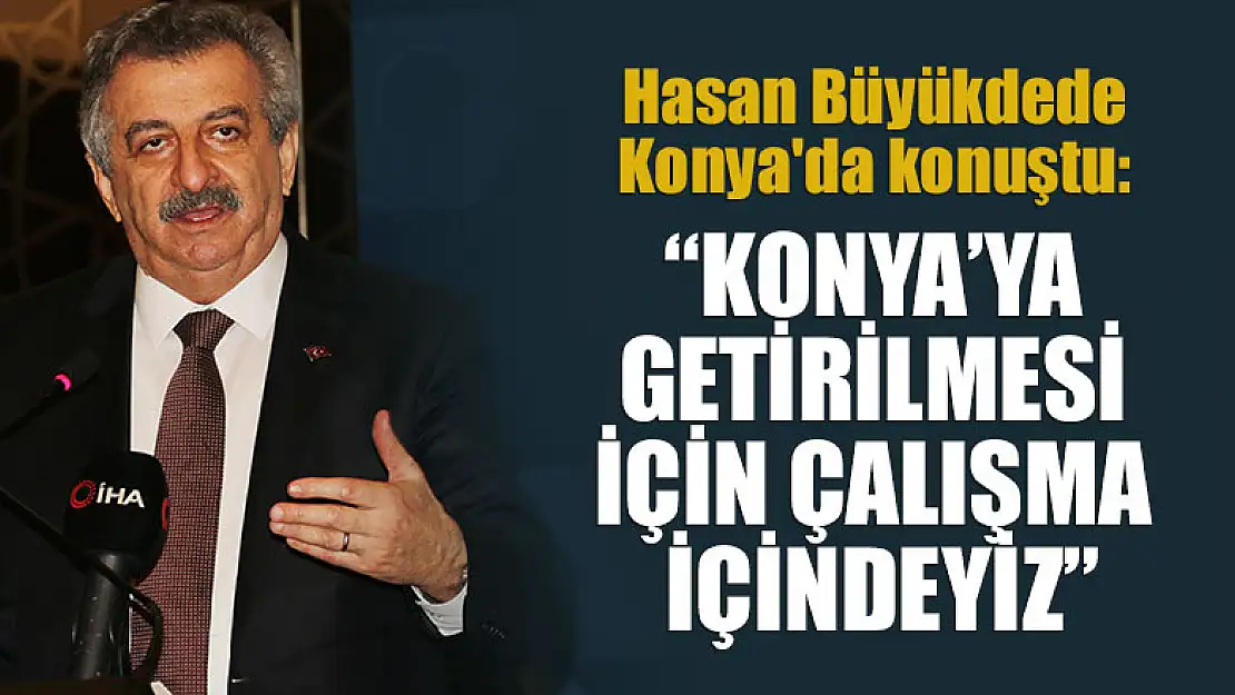 Bakan Yardımcısı Hasan Büyükdede Konya'da konuştu: Konya'ya getirilmesi için çalışma içindeyiz