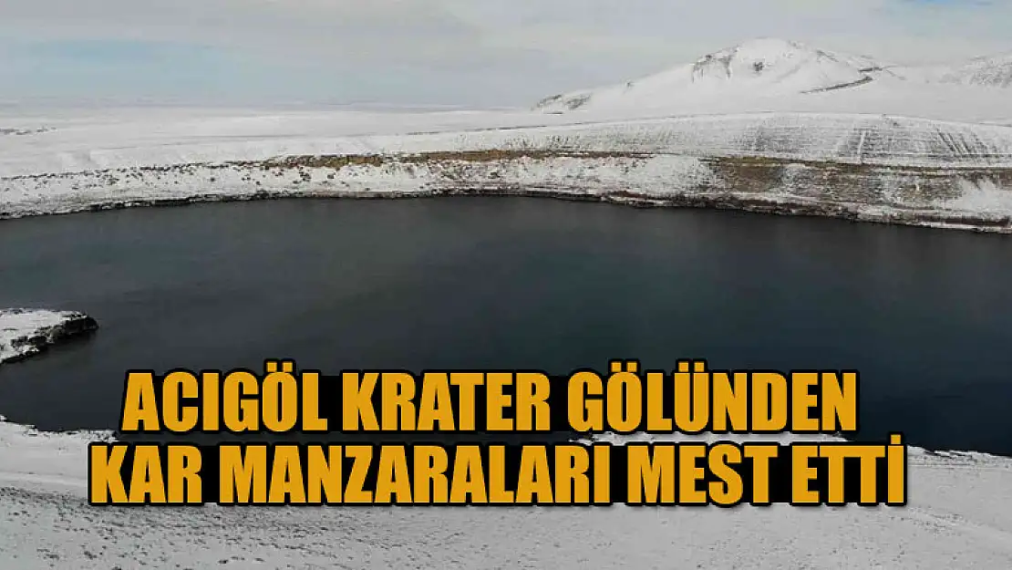 Acıgöl krater gölünden kar manzaraları