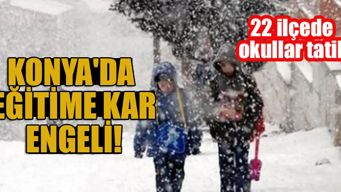 Konya'da eğitime kar engeli! 22 ilçede okullar tatil!