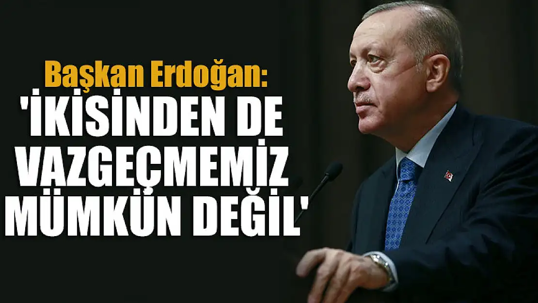 Cumhurbaşkanı Erdoğan: 'İkisinden de vazgeçmemiz mümkün değil'