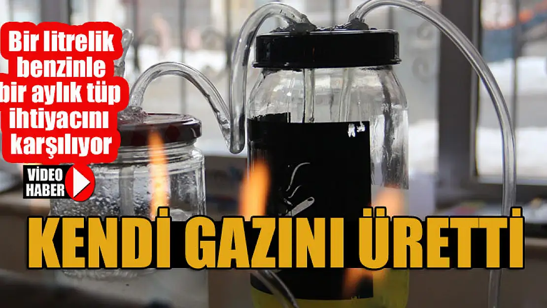 Kendi gazını kendi üretti! Bir litrelik benzinle bir aylık tüp ihtiyacını karşılıyor